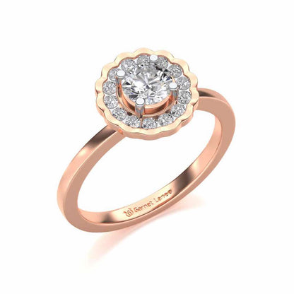 Outshine Solitaire Silver Ring - Rose Gold - Image 1