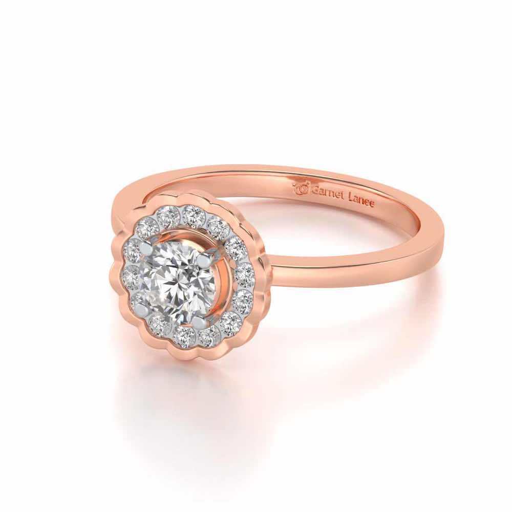 Outshine Solitaire Silver Ring - Rose Gold - Image 2