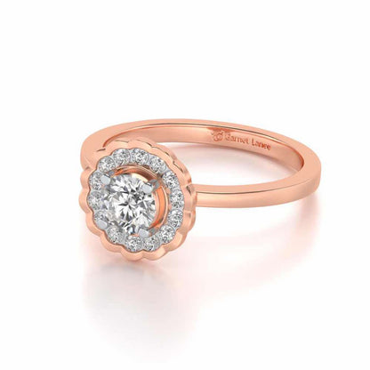 Outshine Solitaire Silver Ring - Rose Gold - Image 2