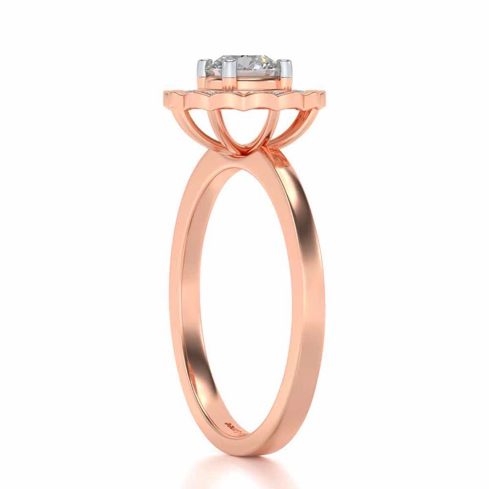 Outshine Solitaire Silver Ring - Rose Gold - Image 3
