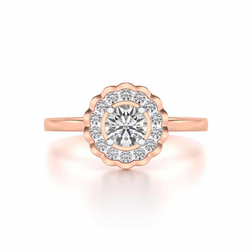 Outshine Solitaire Silver Ring - Rose Gold - Image 4