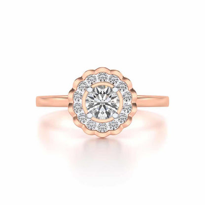 Outshine Solitaire Silver Ring - Rose Gold - Image 4