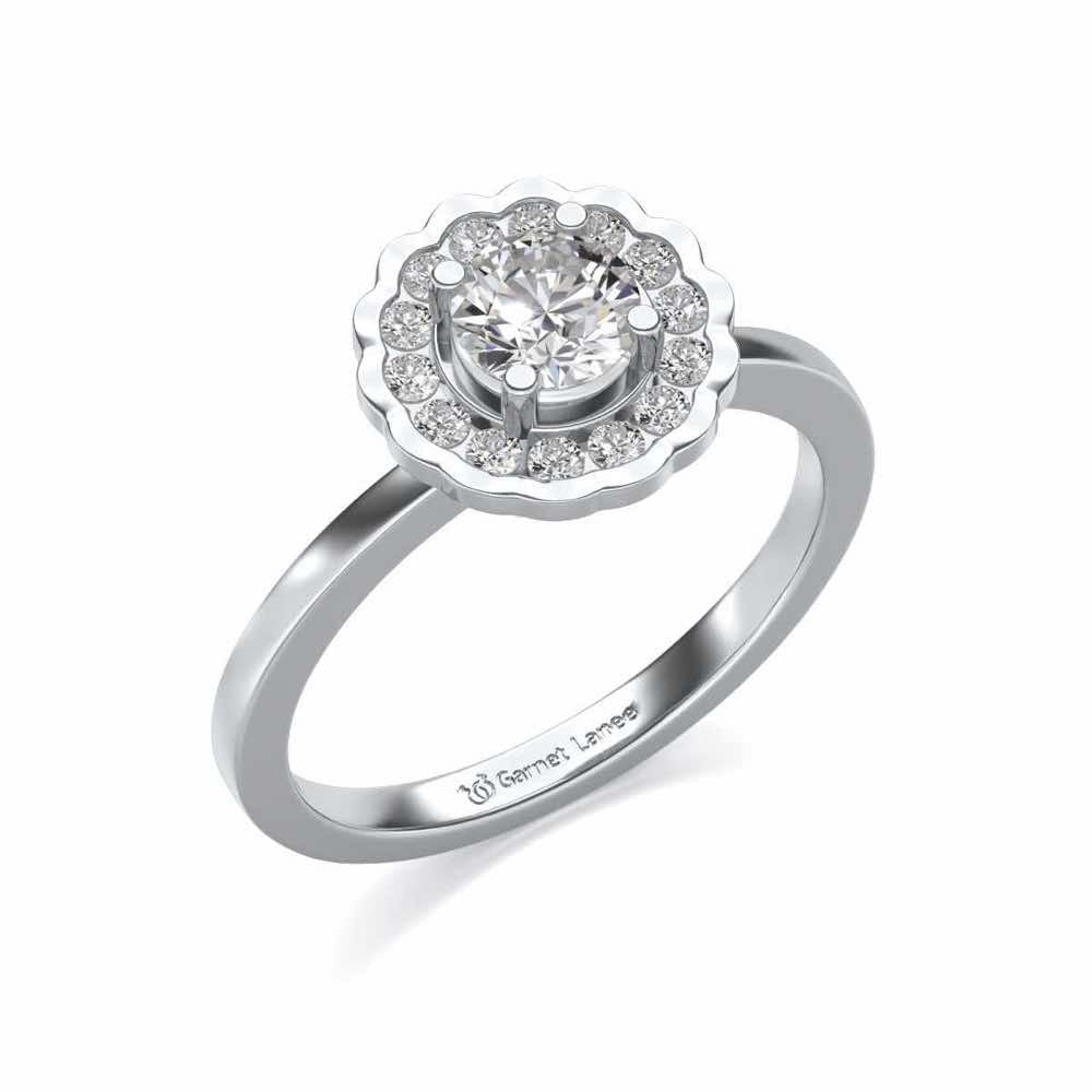 Outshine Solitaire Silver Ring - White Gold - Image 1