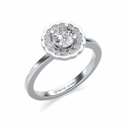 Outshine Solitaire Silver Ring - White Gold - Image 1