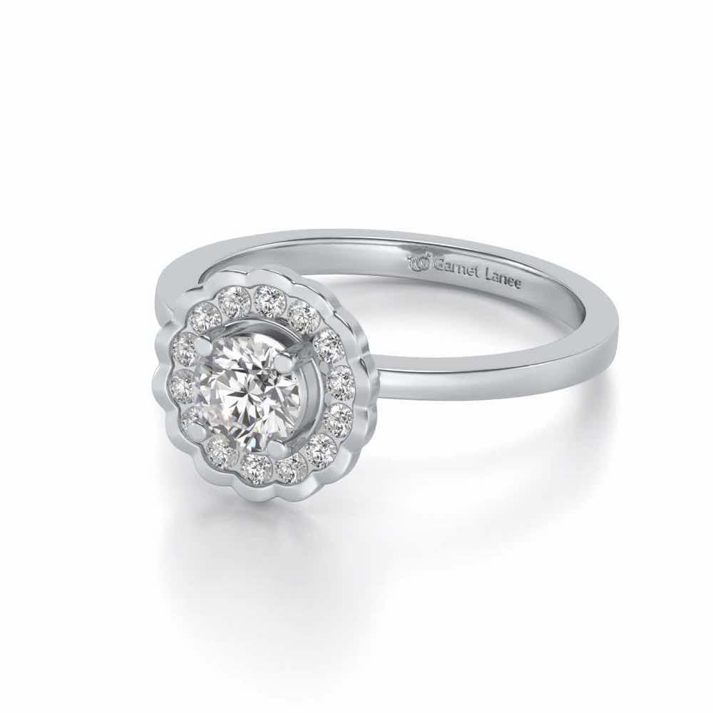 Outshine Solitaire Silver Ring - White Gold - Image 2