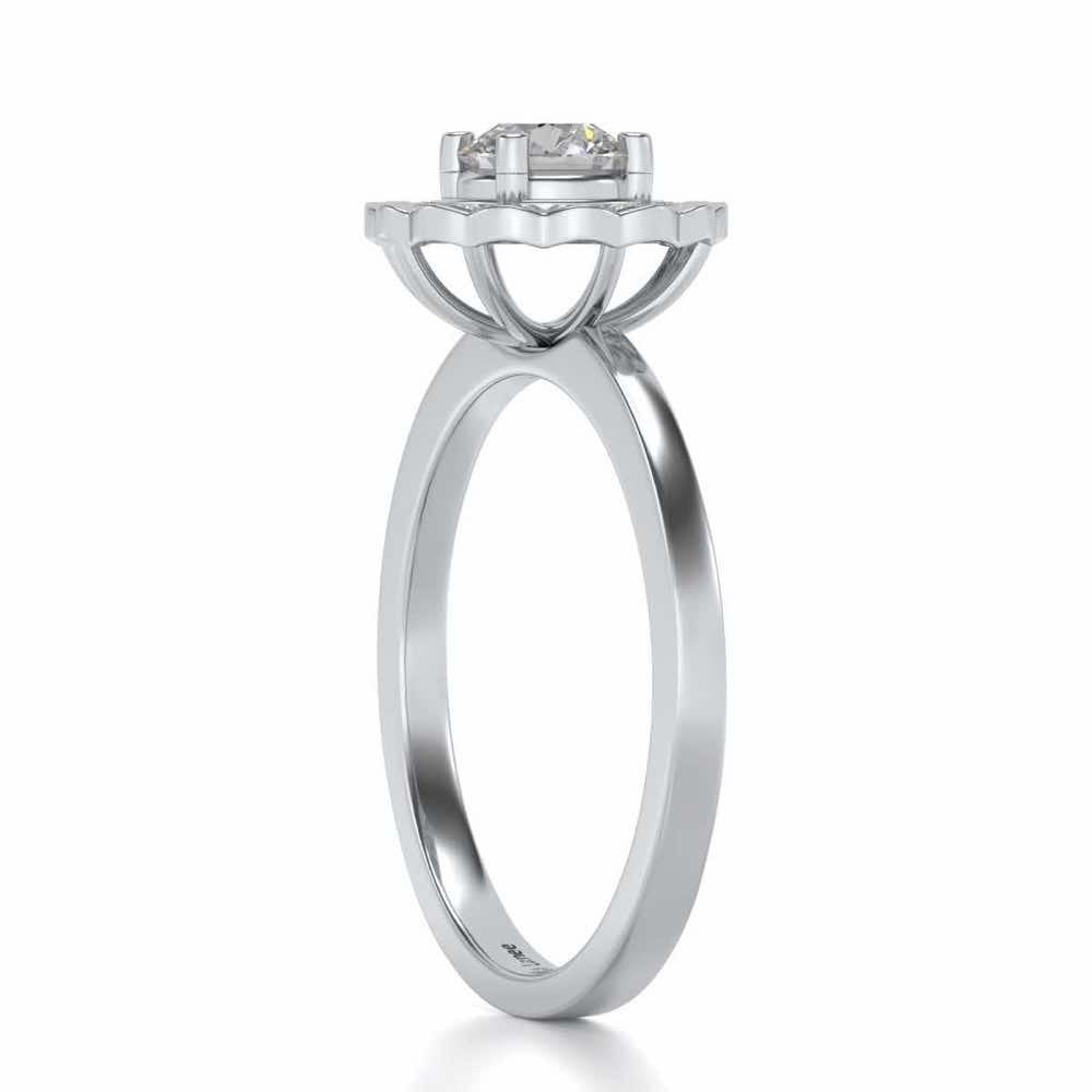 Outshine Solitaire Silver Ring - White Gold - Image 3
