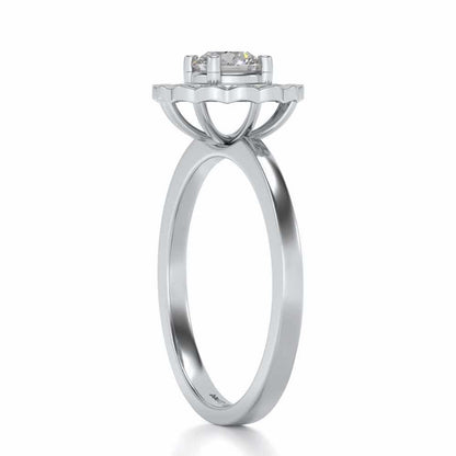 Outshine Solitaire Silver Ring - White Gold - Image 3
