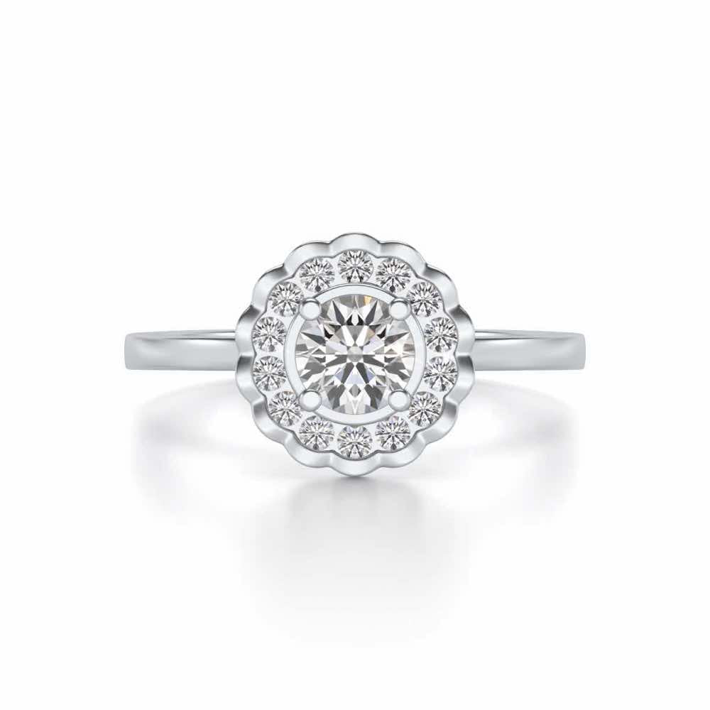Outshine Solitaire Silver Ring - White Gold - Image 4