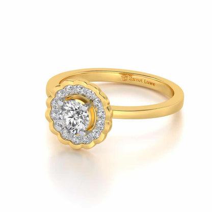 Outshine Solitaire Silver Ring - Yellow Gold - Image 2
