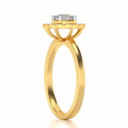 Outshine Solitaire Silver Ring - Yellow Gold - Image 3