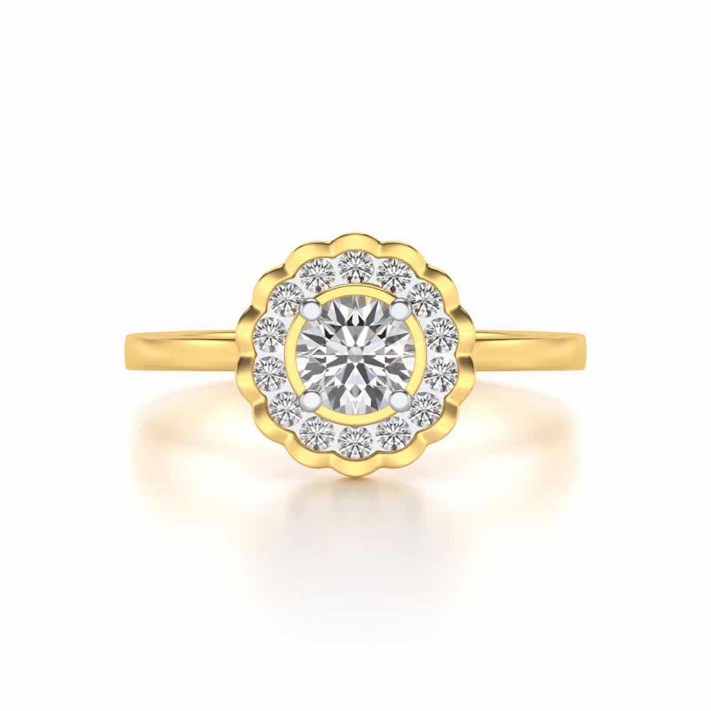 Outshine Solitaire Silver Ring - Yellow Gold - Image 4