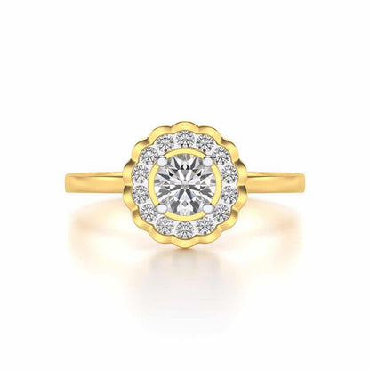 Outshine Solitaire Silver Ring - Yellow Gold - Image 4