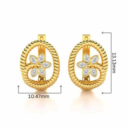 Oval Bloom Silver Bali - Yellow Gold - Image 2