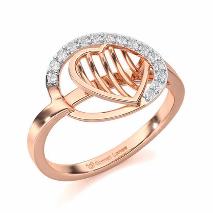 Oval Glow Silver Ring - Rose Gold - Image 1