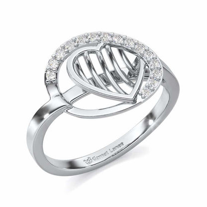 Oval Glow Silver Ring - White Gold - Image 1