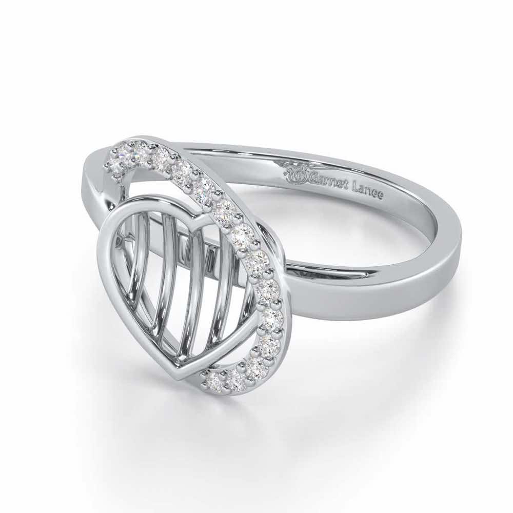 Oval Glow Silver Ring - White Gold - Image 2