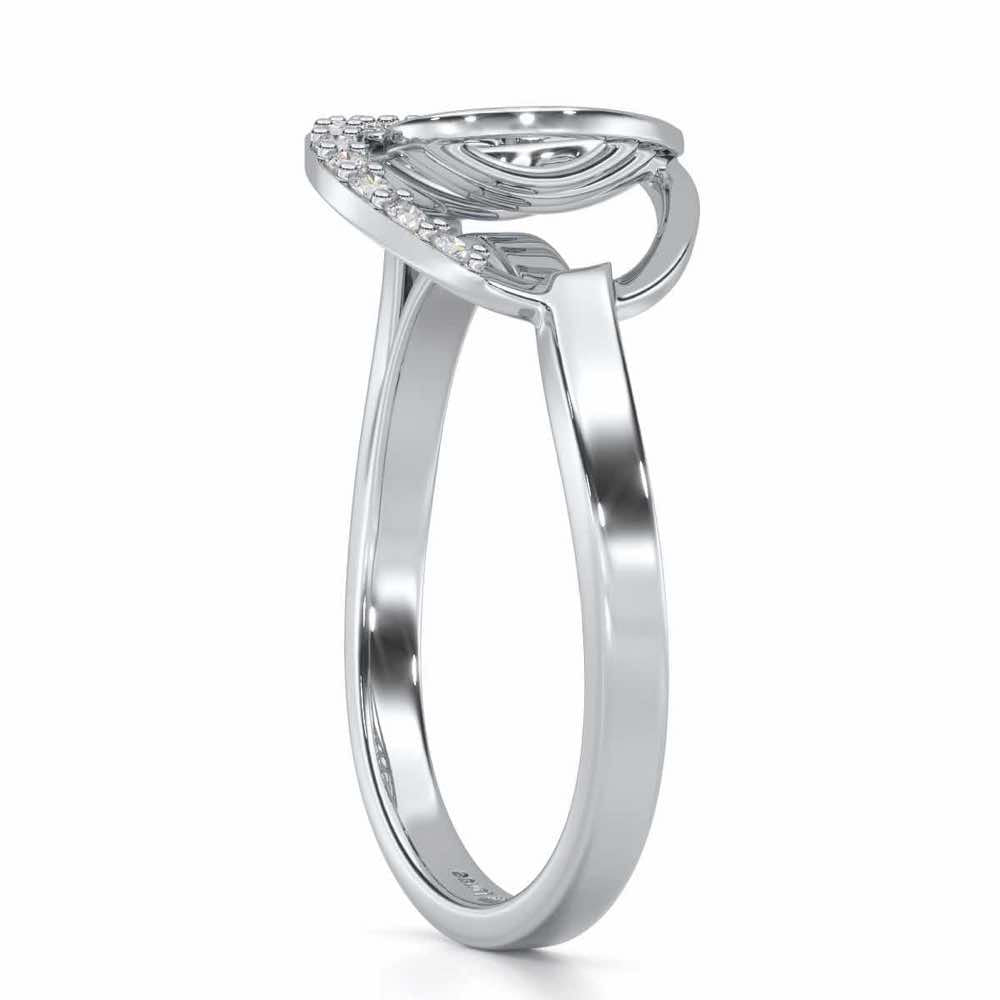 Oval Glow Silver Ring - White Gold - Image 3