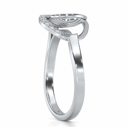 Oval Glow Silver Ring - White Gold - Image 3