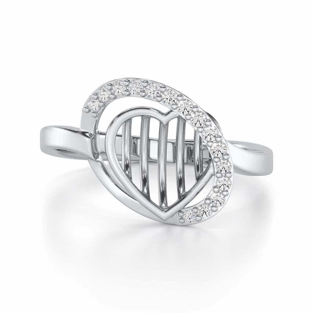 Oval Glow Silver Ring - White Gold - Image 4