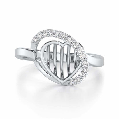 Oval Glow Silver Ring - White Gold - Image 4