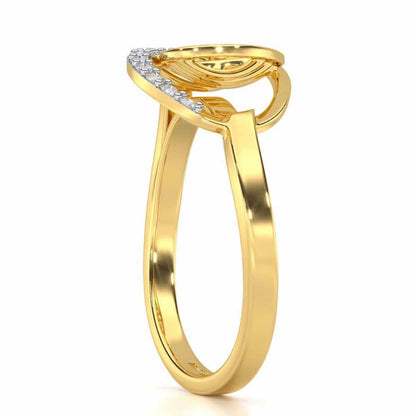 Oval Glow Silver Ring - Yellow Gold - Image 3
