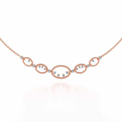 Oval Meet Silver Necklace - Rose Gold - Image 2