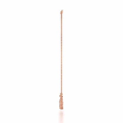 Oval Meet Silver Necklace - Rose Gold - Image 4