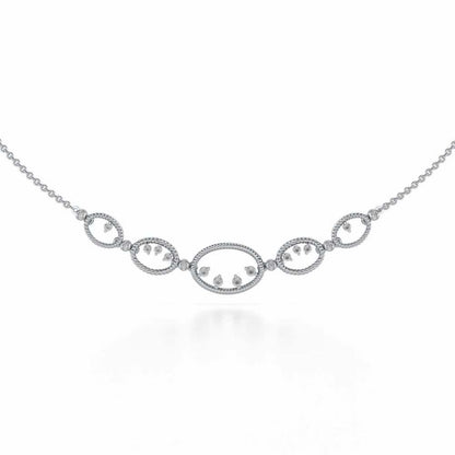 Oval Meet Silver Necklace - White Gold - Image 2
