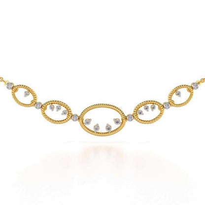 Oval Meet Silver Necklace - Yellow Gold - Image 1