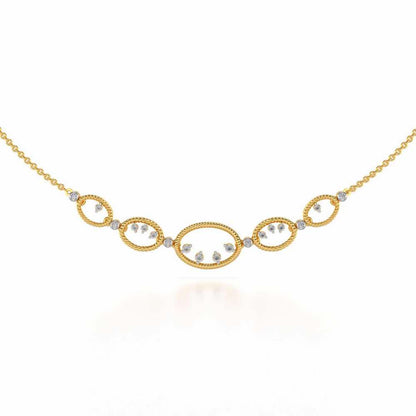 Oval Meet Silver Necklace - Yellow Gold - Image 2