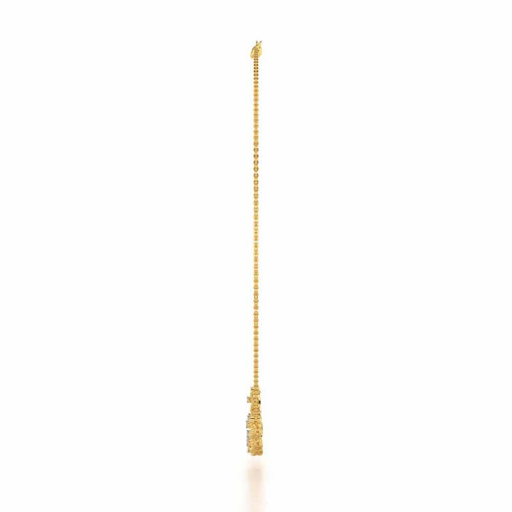 Oval Meet Silver Necklace - Yellow Gold - Image 4