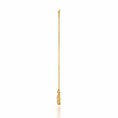 Oval Meet Silver Necklace - Yellow Gold - Image 4