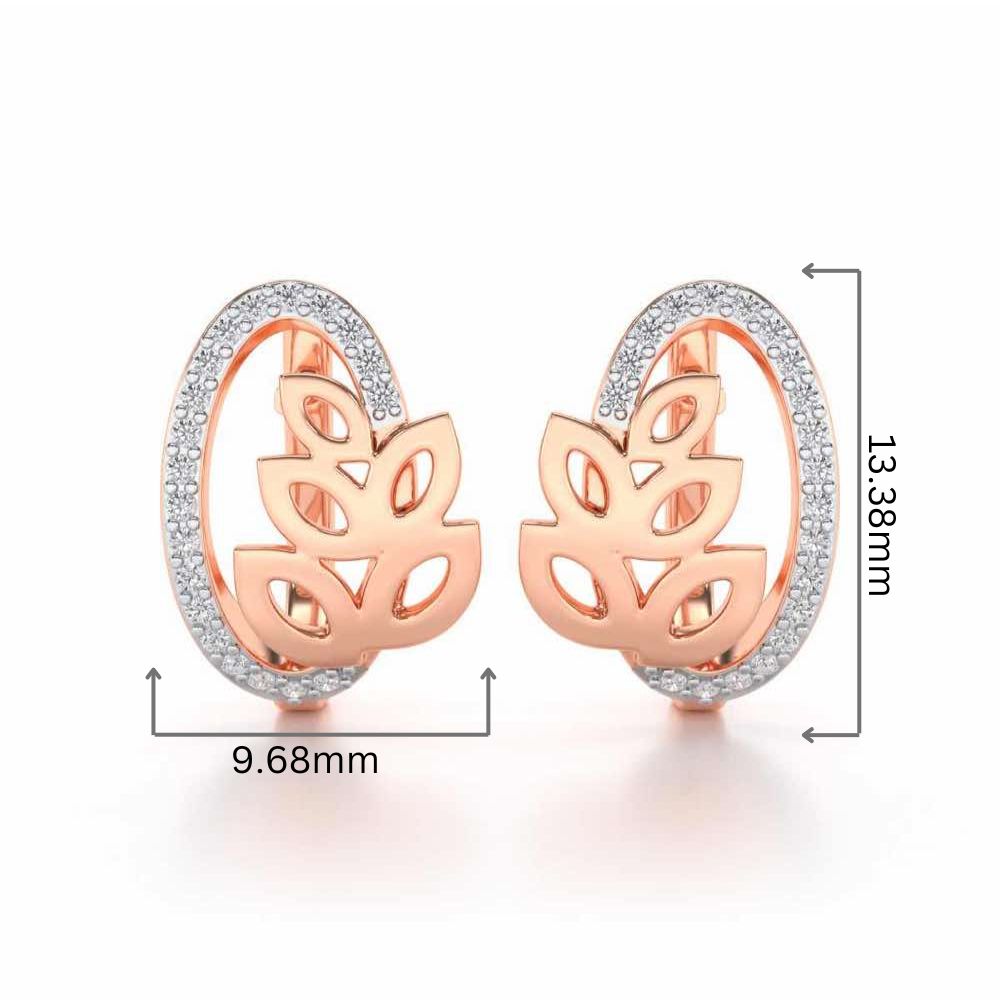 Oval N Leaves Silver Bali - Rose Gold - Image 2