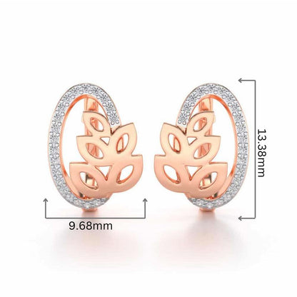 Oval N Leaves Silver Bali - Rose Gold - Image 2