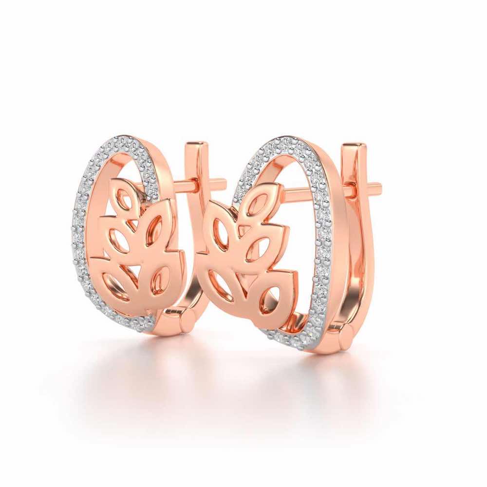 Oval N Leaves Silver Bali - Rose Gold - Image 3