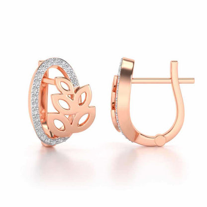 Oval N Leaves Silver Bali - Rose Gold - Image 4