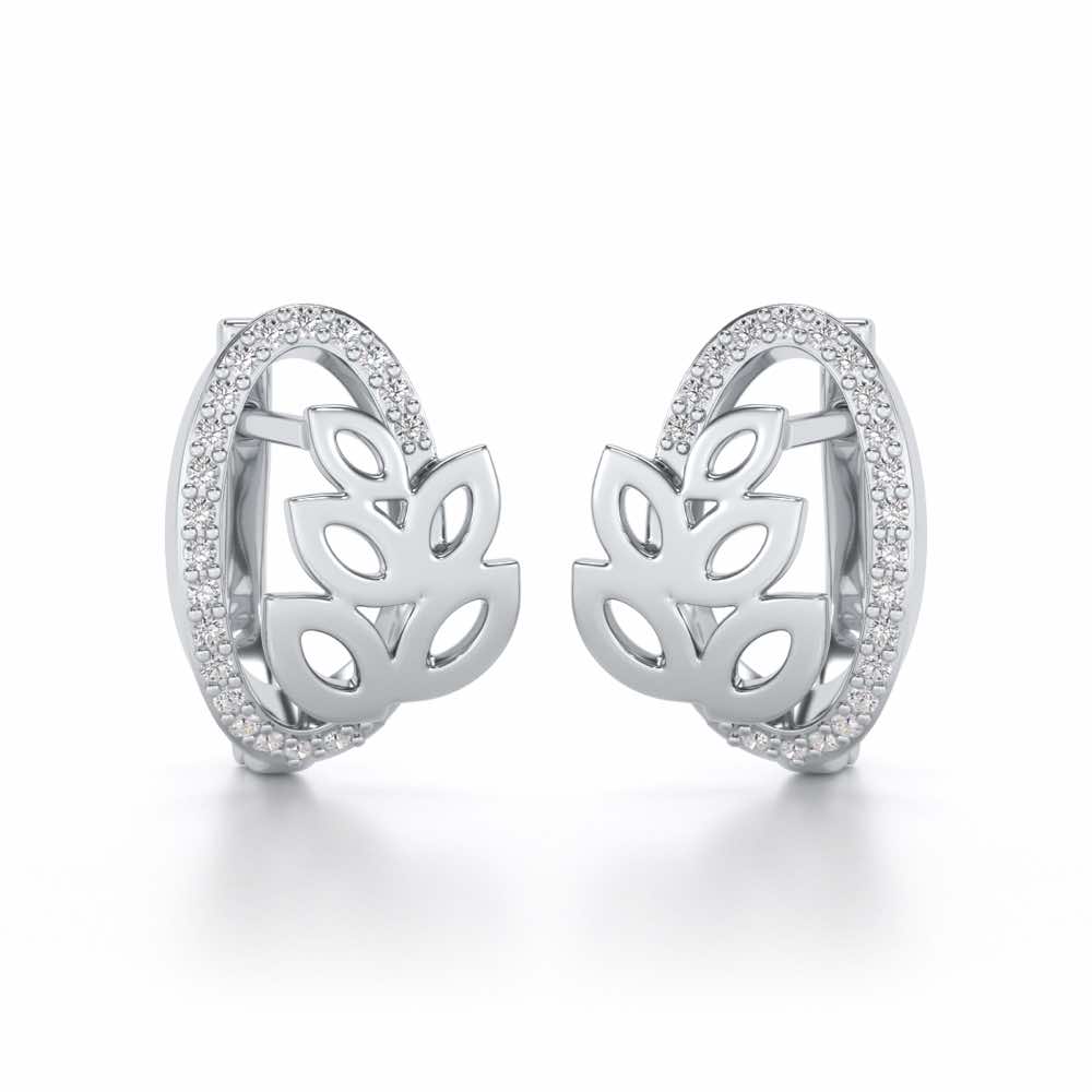 Oval N Leaves Silver Bali - White Gold - Image 1