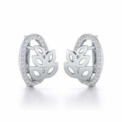 Oval N Leaves Silver Bali - White Gold - Image 1