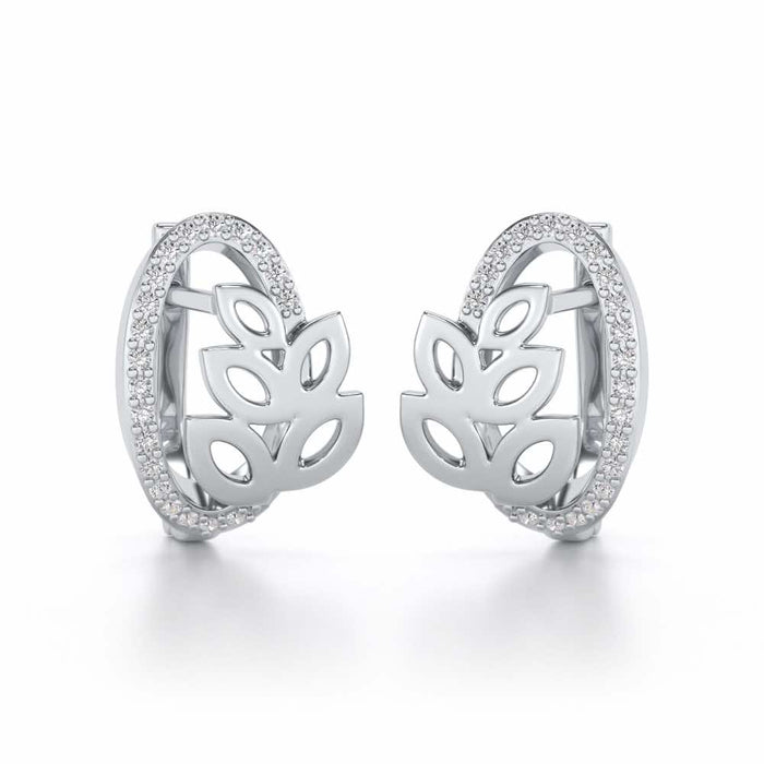 Oval N Leaves Silver Bali - White Gold - Image 1