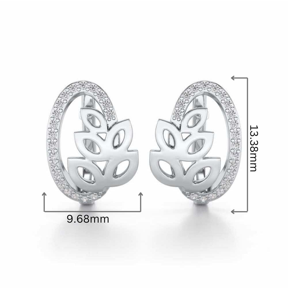 Oval N Leaves Silver Bali - White Gold - Image 2