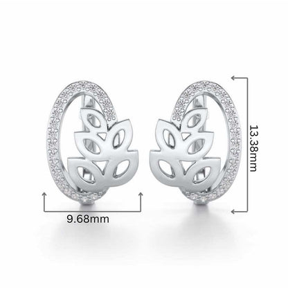 Oval N Leaves Silver Bali - White Gold - Image 2