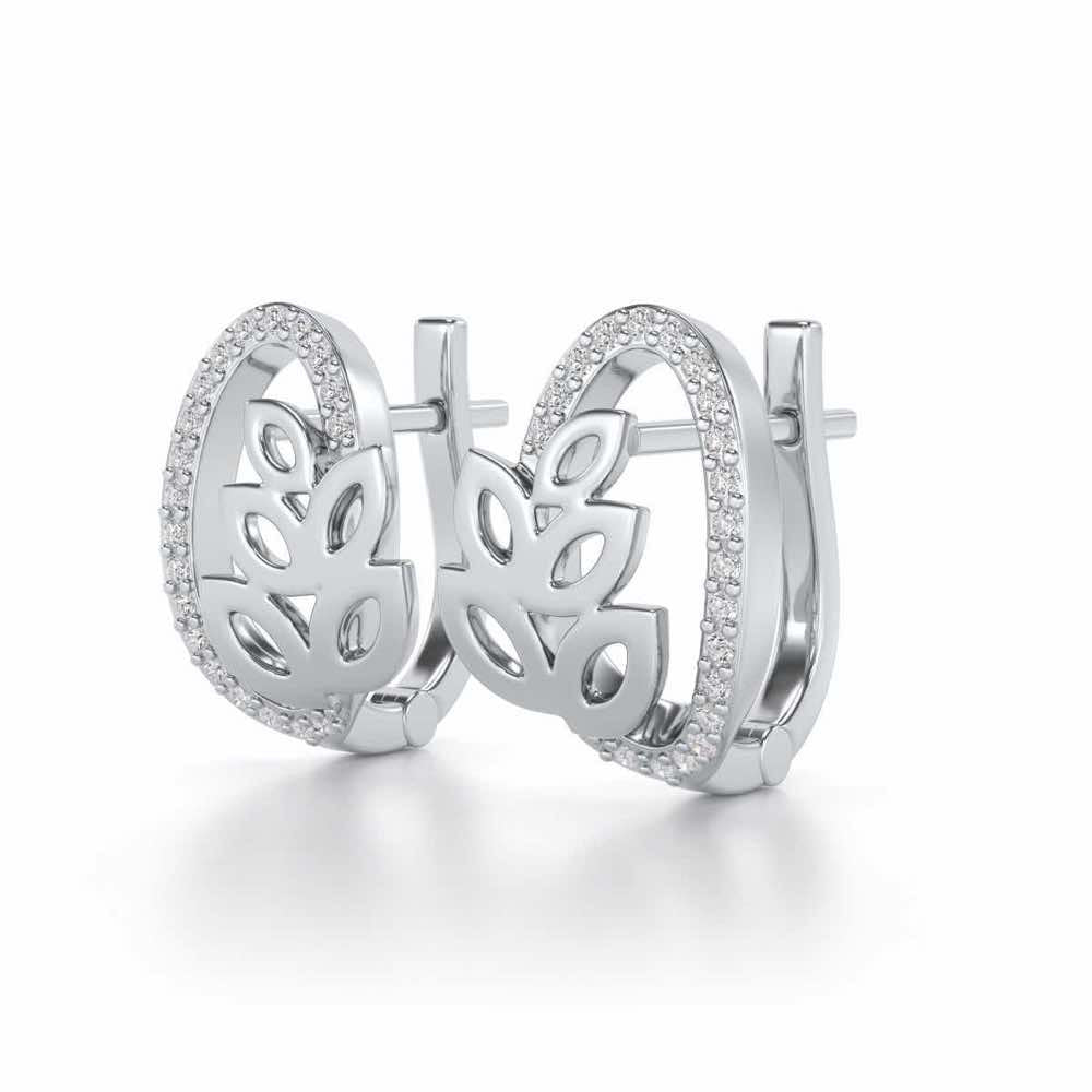 Oval N Leaves Silver Bali - White Gold - Image 3