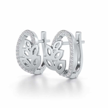 Oval N Leaves Silver Bali - White Gold - Image 3