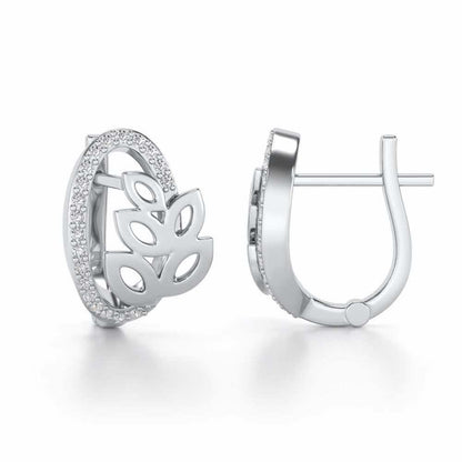 Oval N Leaves Silver Bali - White Gold - Image 4