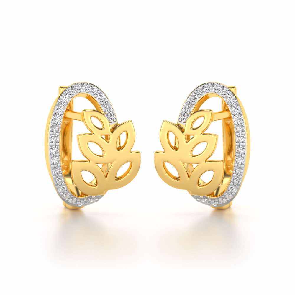 Oval N Leaves Silver Bali - Yellow Gold - Image 1