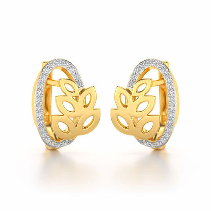 Oval N Leaves Silver Bali - Yellow Gold - Image 1