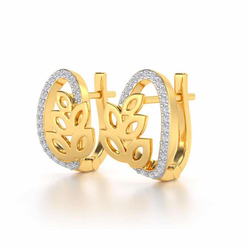 Oval N Leaves Silver Bali - Yellow Gold - Image 3