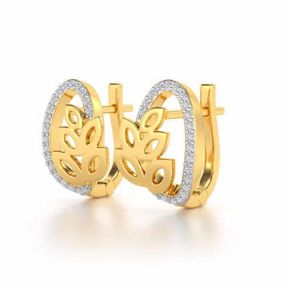 Oval N Leaves Silver Bali - Yellow Gold - Image 3