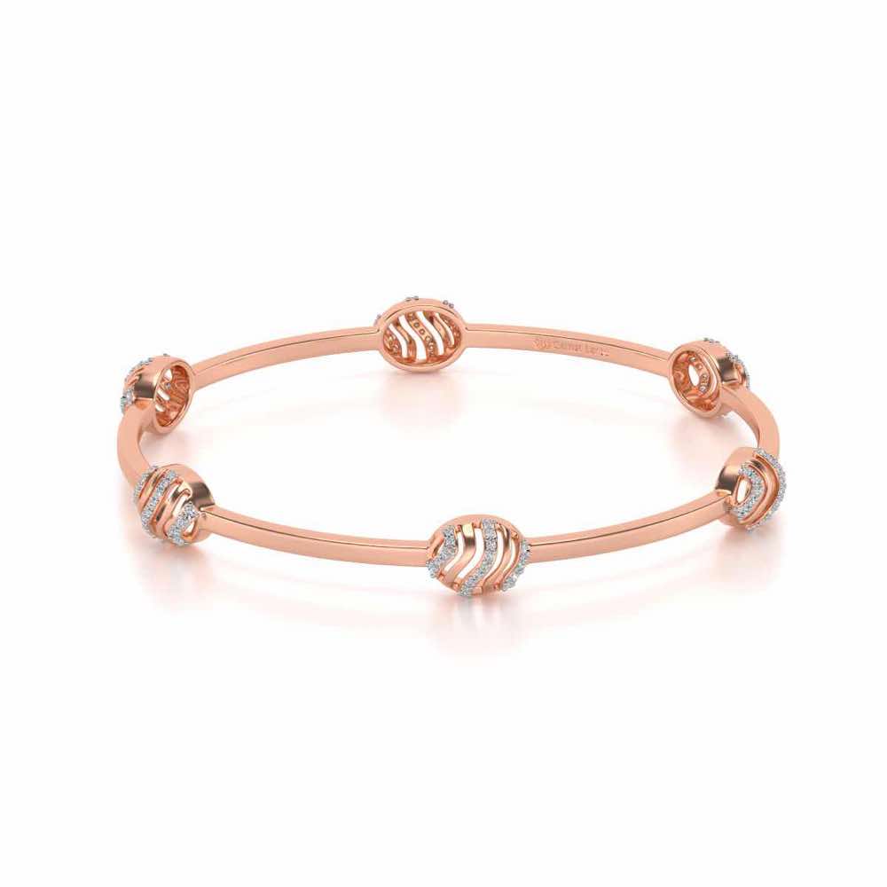 Ovally Silver Bangles - Rose Gold - Image 2