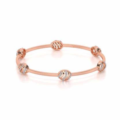 Ovally Silver Bangles - Rose Gold - Image 2